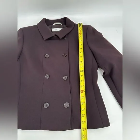 Max Mara Black Double Breasted Womens Blazer Size 10 - Picture 7 of 8